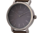 Timex 38mm Originals Tonal Leather Watch - Grey