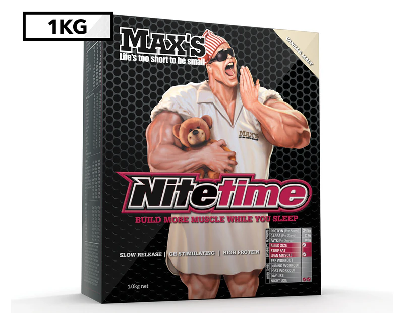 Max's Nite Time Protein Powder Vanilla Malt 1kg