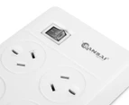 Sansai 6-Outlet Power Board + 4-Port USB Charging Station