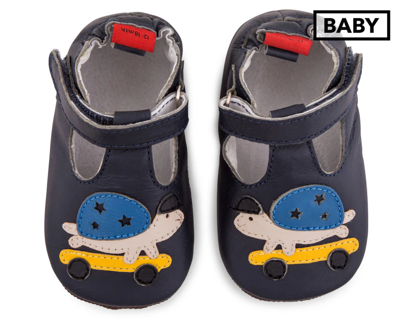 Angel Fit Baby Cute Turtle Shoes - Navy