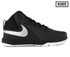 Nike Grade-School Kids' Hustle D 7 Basketball Shoe - Black/Metallic Silver/White