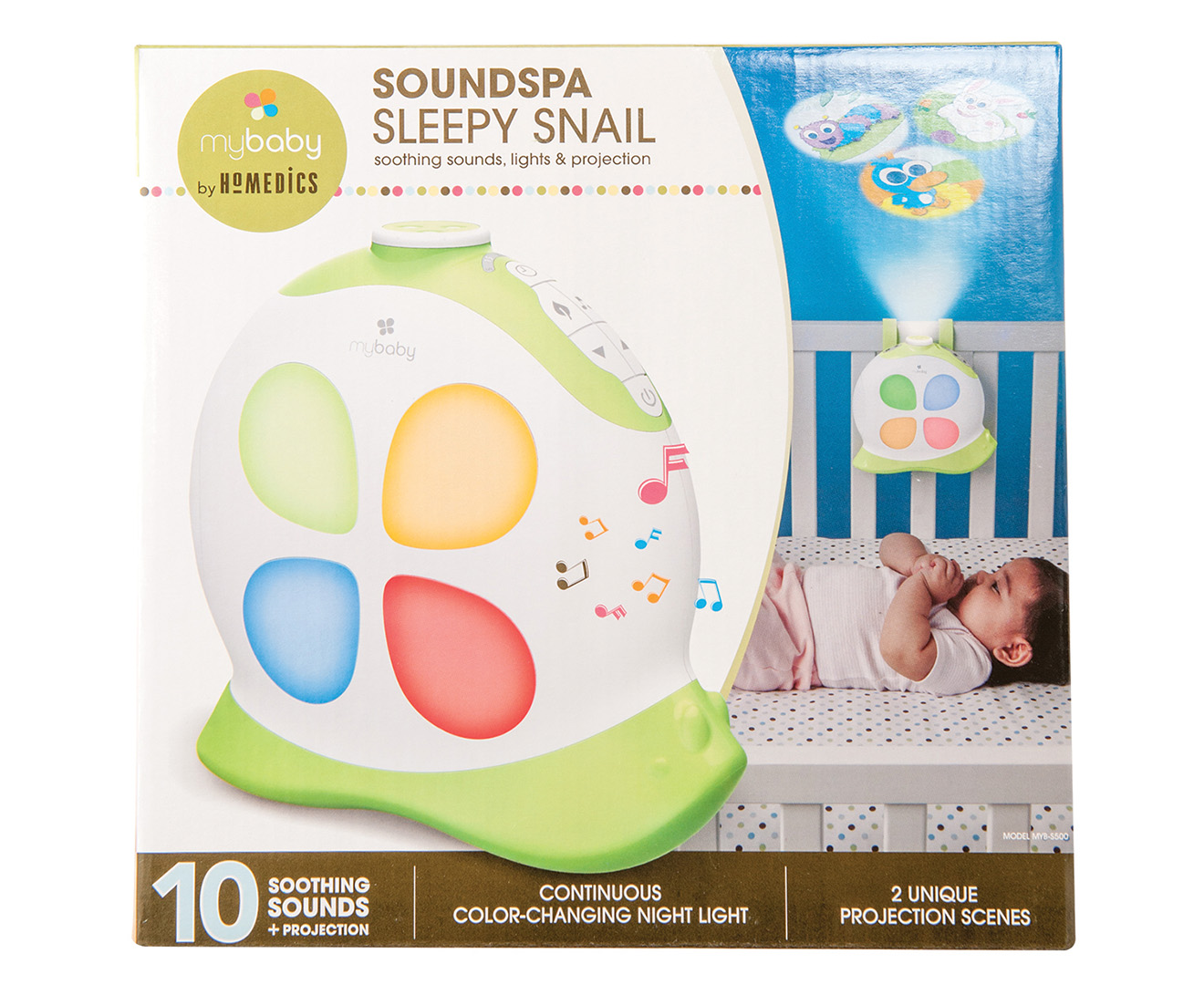 MyBaby Soundspa Sleepy Snail - White/Green | Catch.com.au