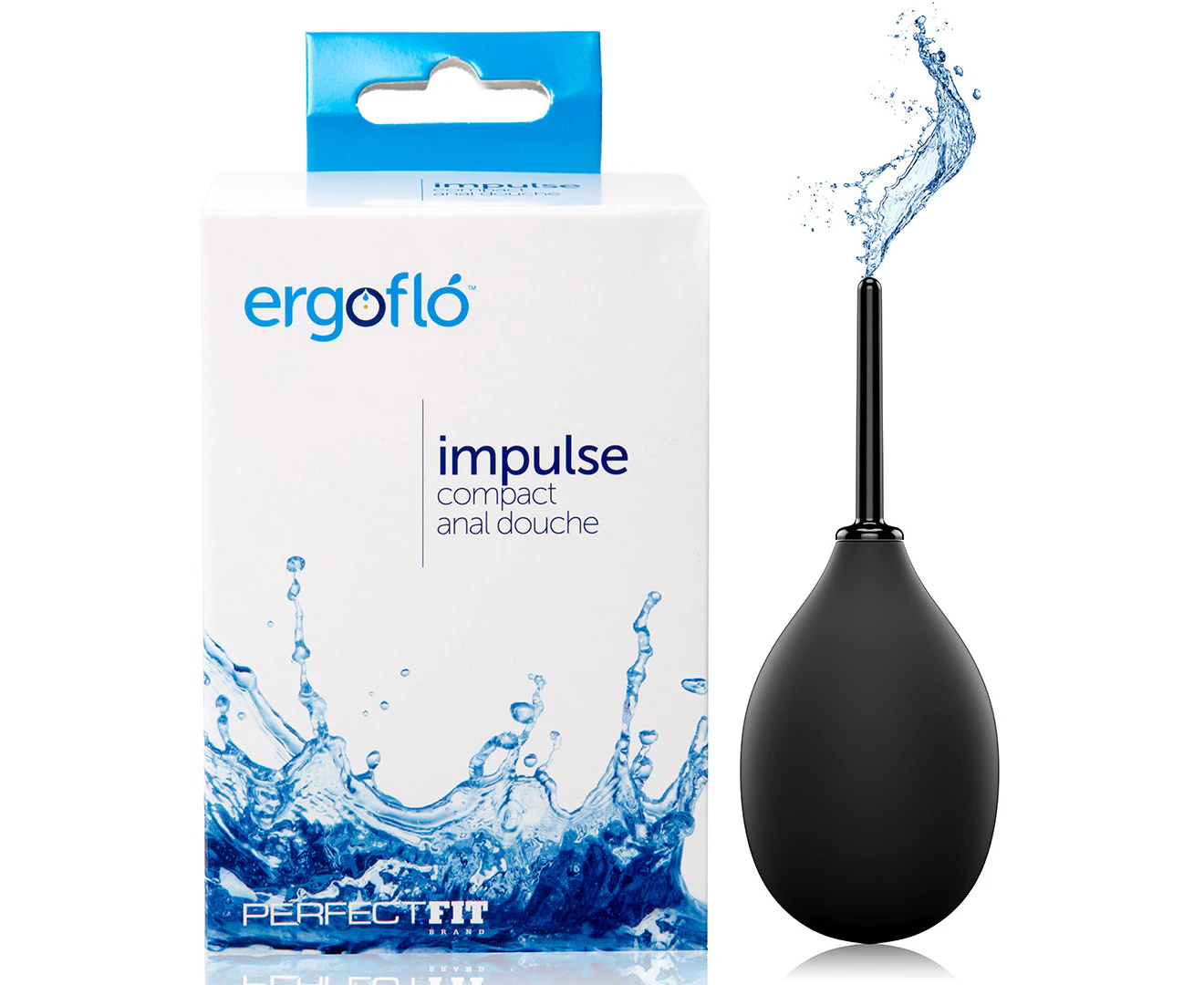 Perfect Fit Ergoflo Impulse Anal Douche - Black