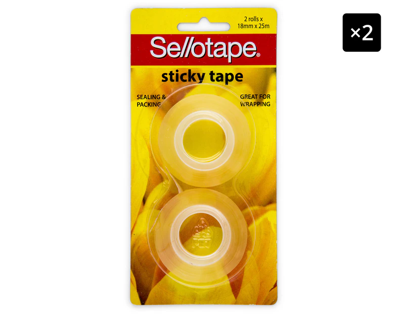 2 x Sellotape 18mm x 25m Sticky Tape Refills - 2-Pack