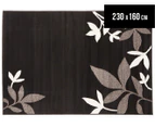 Spring Leaf 230x160cm Rug - Black