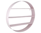 Divided Round Wall-Mountable Display Shelf - Pale Pink