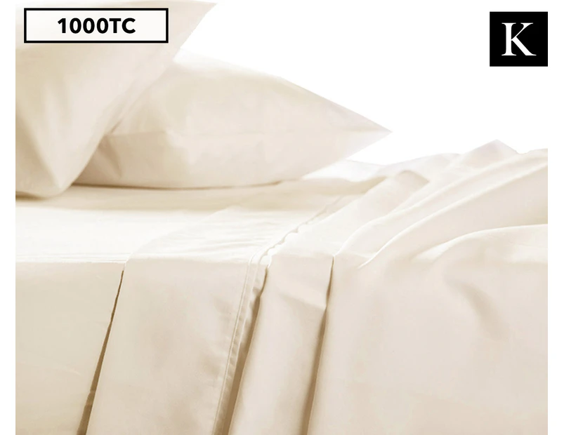 1000TC Luxury King Bed Sheet Set - Ivory