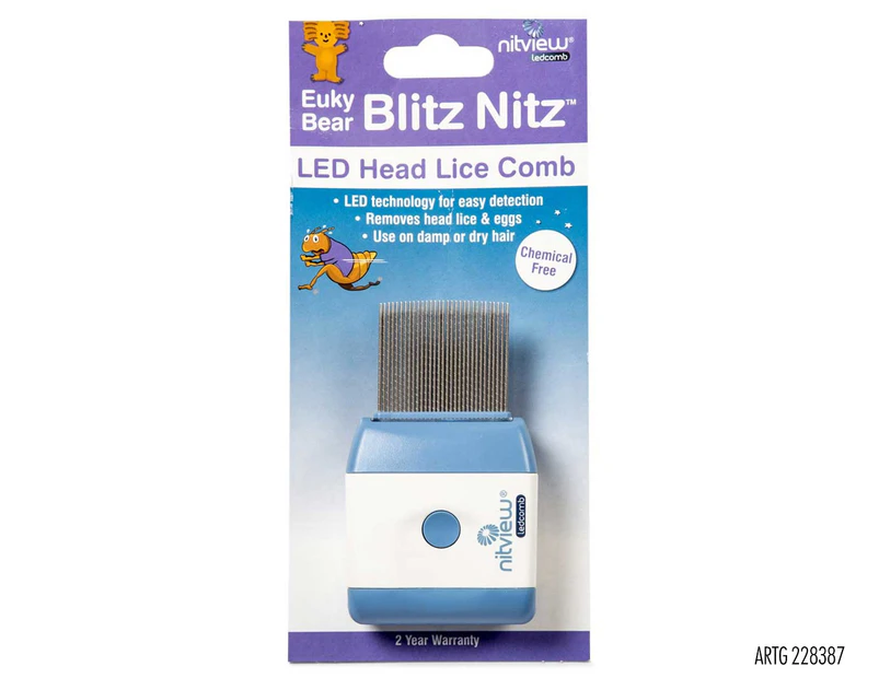 2 x Blitz Nitz LED Head Lice Comb - White/Blue