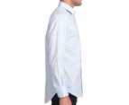 Stylecorp Men's Long Sleeve Stripe Shirt - White/Blue
