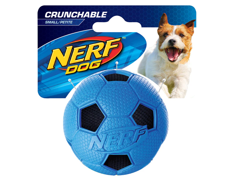 NERF Dog Small Crunchable Soccer Ball - Blue