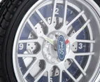 Ford 25.5cm LED Tyre Wall Clock - Black/Blue/Silver