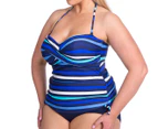 Sea Star Women's Nicola One Piece Swimsuit - Turquoise/Navy Stripe