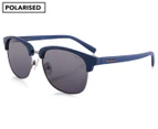 Polaroid Browline Polarised Sunglasses - Matte Royal Blue/Grey