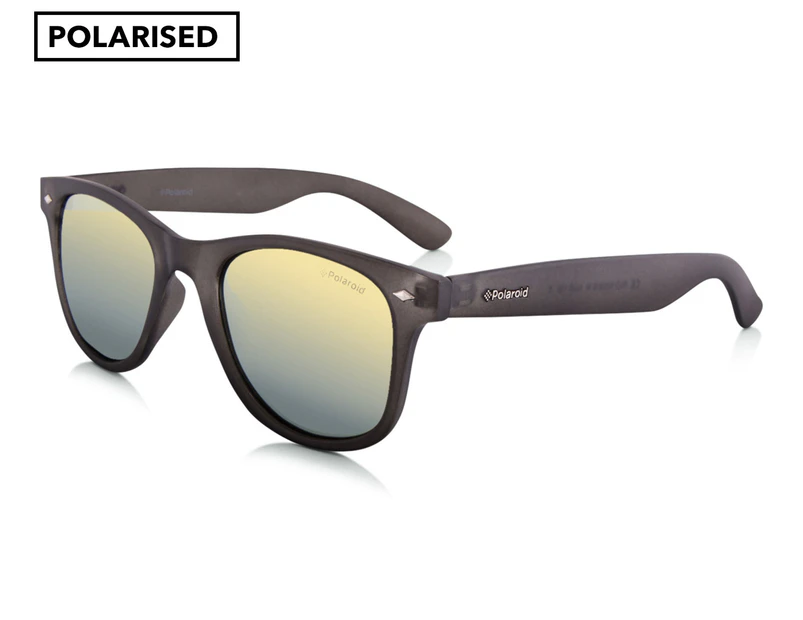 Polaroid Wayfarer Style Polarised Revo Sunglasses - Dark Grey/Yellow