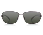 Polaroid Men's Wraparound Rectangle Polarised Sunglasses - Gunmetal/Green