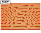 Red & Gold Zig Zags 90x59cm Canvas Wall Art