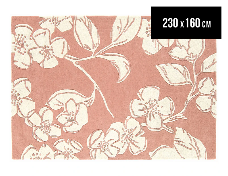 Asiatic 230x160cm Devoré Hand Tufted Wool Rug - Pink