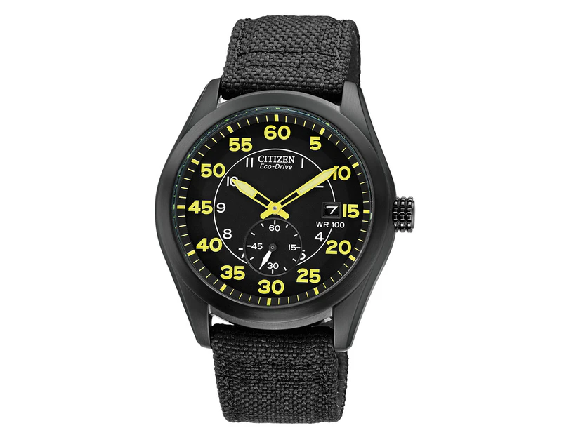 Citizen 43mm Eco-Drive BV108514E  Nylon Strap Watch - Black/Gunmetal