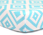The Peanut Shell Tile Fitted Bassinet Sheet - Teal