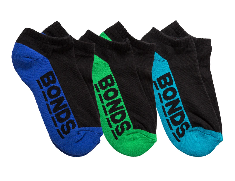 Bonds Kids' Cushioned Sole Low Cut Socks 3-Pack - Multi