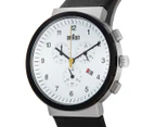 Braun Men's 40mm Chronograph Leather Strap Watch - Black/White