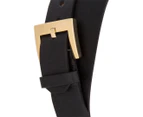 Tory Burch Buddy Signature Double Wrap Leather Watch - Black/Gold Tone