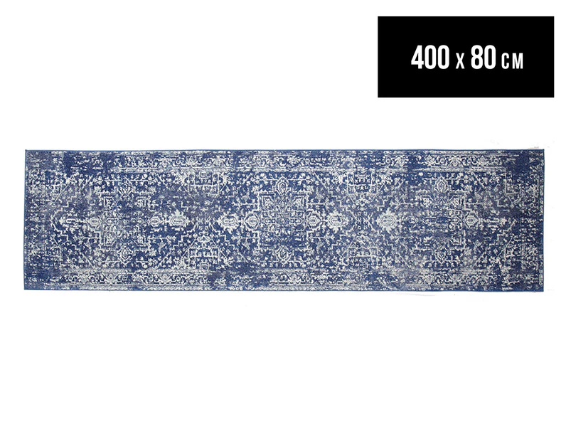 Tapestry Contemporary Easy Care Cairo 400x80cm Runner - Navy
