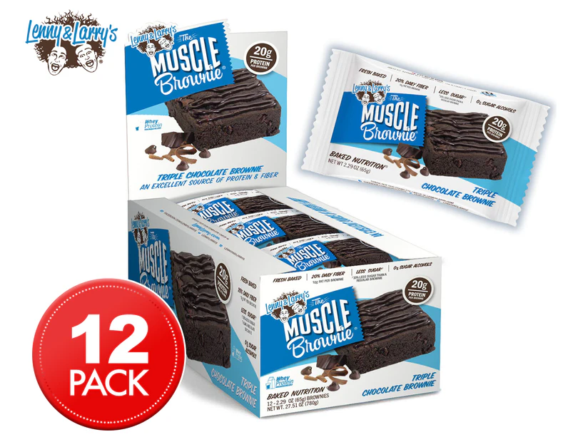 12 x Lenny & Larry's The Muscle Brownie Triple Choc 65g