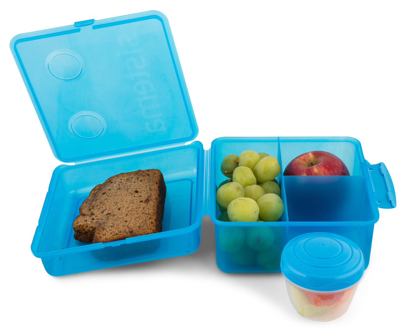 Sistema 2L Lunch Cube Max Container w/ Yoghurt Pot 6-Pack - Blue/Pink ...