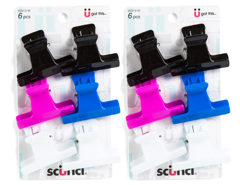 2 x Scunci Sectioning Hair Clips 6-Pack