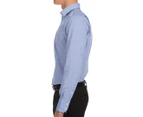 Van Heusen Men's Euro Fit Mini Check Long Sleeve Shirt - Blue