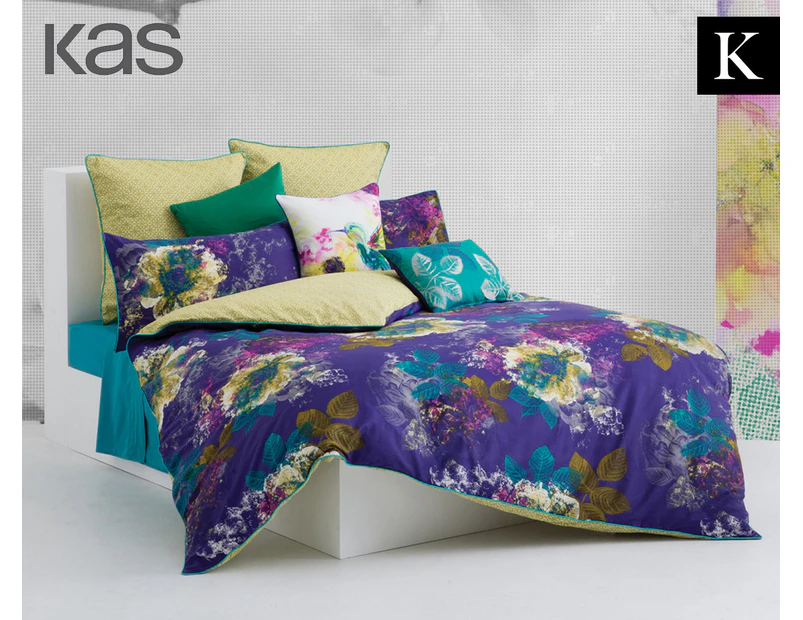 KAS Harper King Bed Quilt Cover Set - Multi 