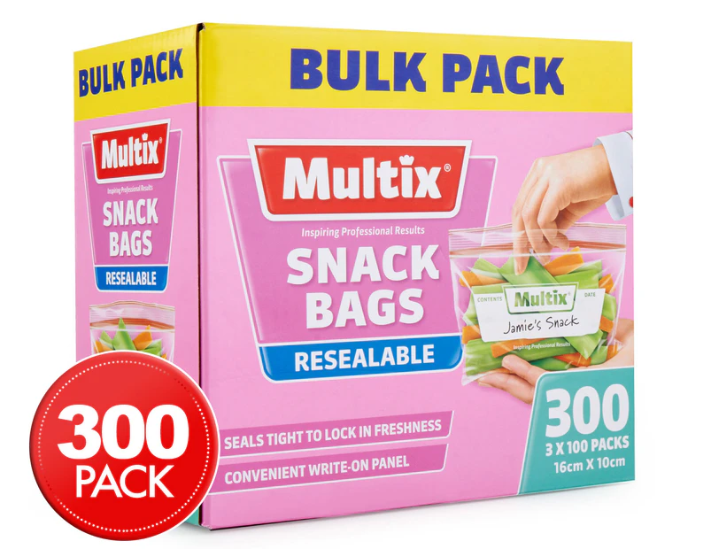 Multix Resealable Snack Bags 300pk