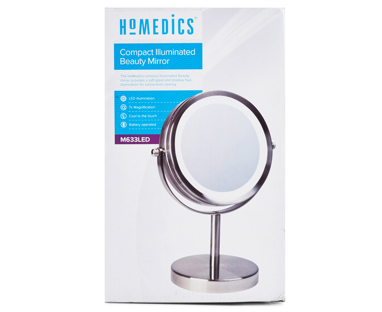 HoMedics Compact Illuminated Beauty Mirror