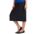 Totally Corporate Women's Elastic Waist Skirt - Navy