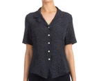 Stylecorp Women's Short Sleeve Polka Dot Shirt - Navy