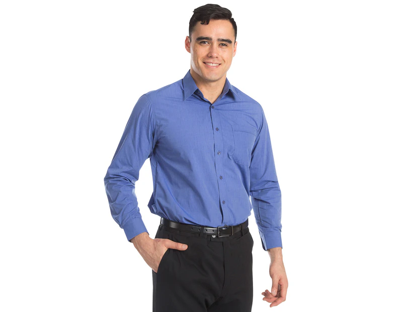 Totally Corporate Men's Long Sleeve Shirt - Royal Blue