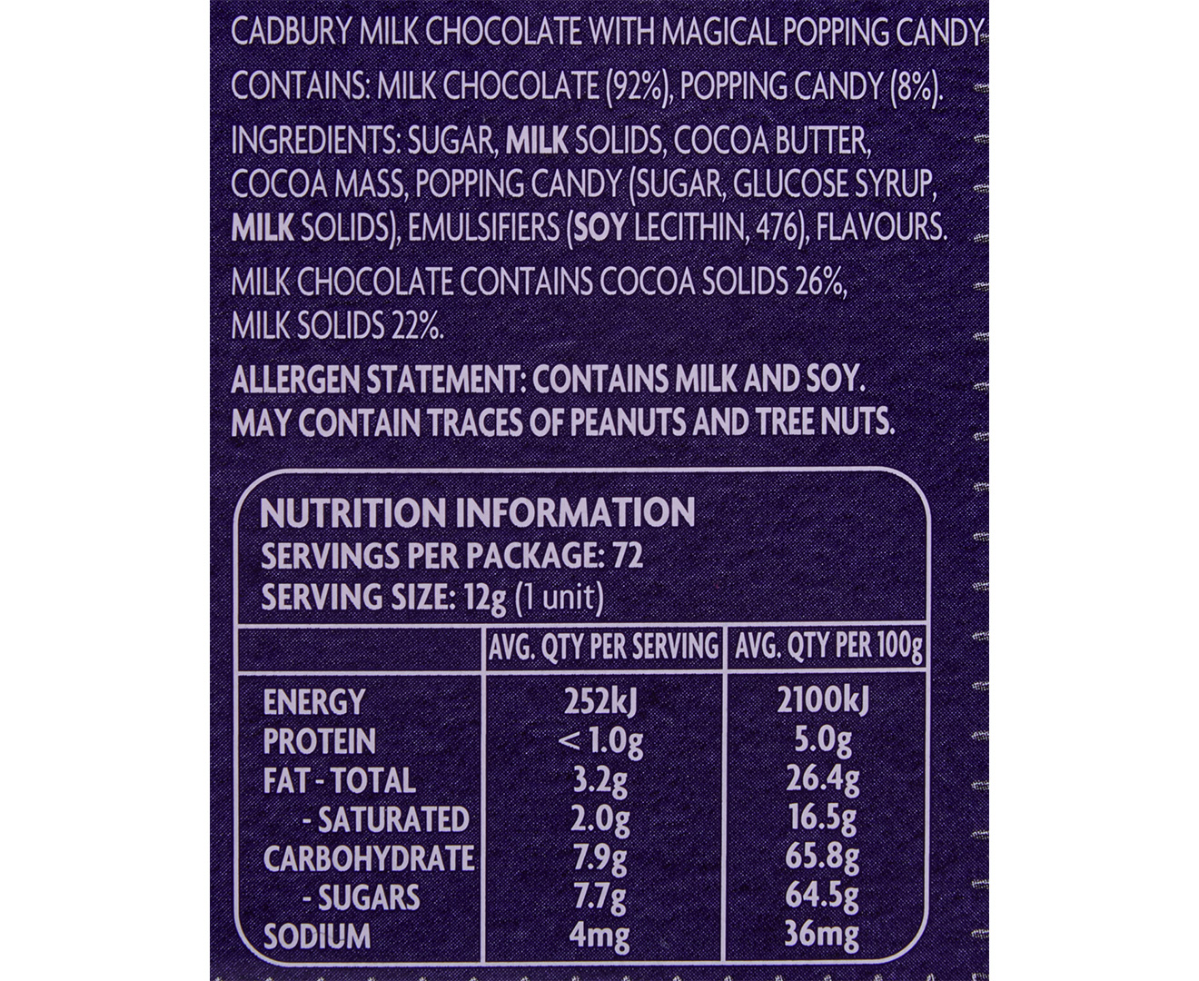 72 X Cadbury Popping Candy Magical Elves 12g Catch Com Au