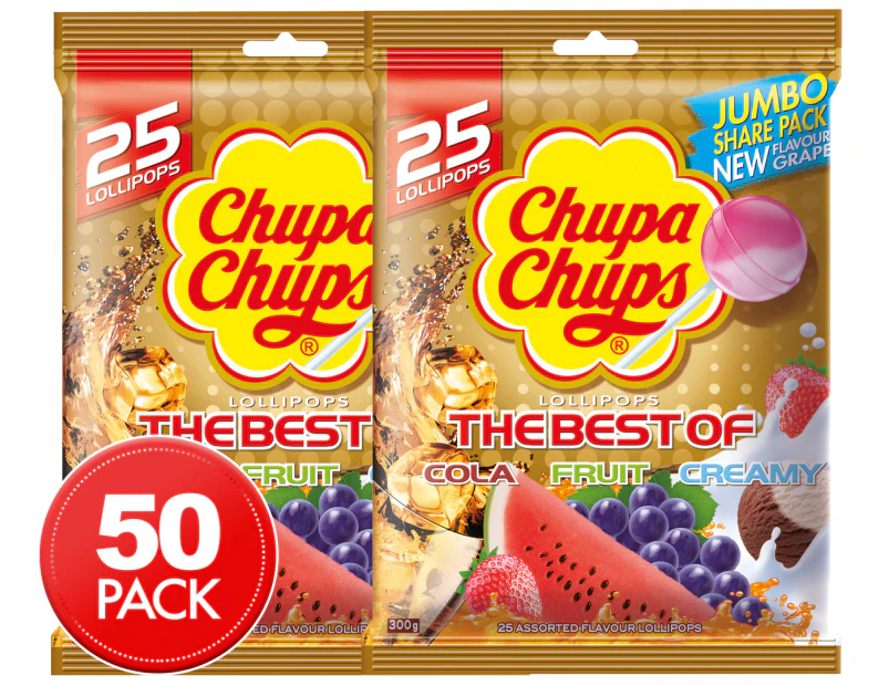 2 x The Best Of Chupa Chups Lollipops 25pk