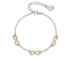 Mestige Dual Tone Infinity Friendship Bracelet w/ Crystals from Swarovski - Silver/Gold