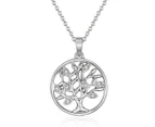 Mestige Fiery Tree of Life Necklace w/ Crystals from Swarovski - Silver