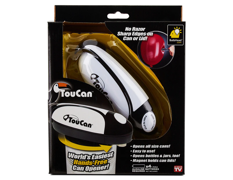 TouCan Can Opener- The Worlds Easiest Hands Free Automatic Electric Smooth Edge Can Opener