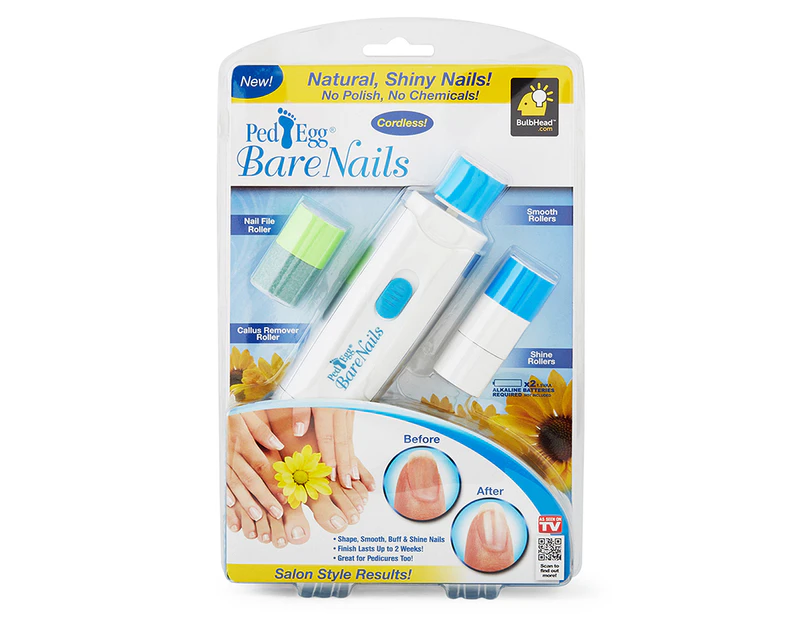 Ped Egg Bare Nails Cordless - Natural Shiny Nails
