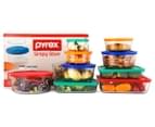 Pyrex 18-Piece Simply Store Glass Container Set w/ Multi Coloured Lids - Multi 1