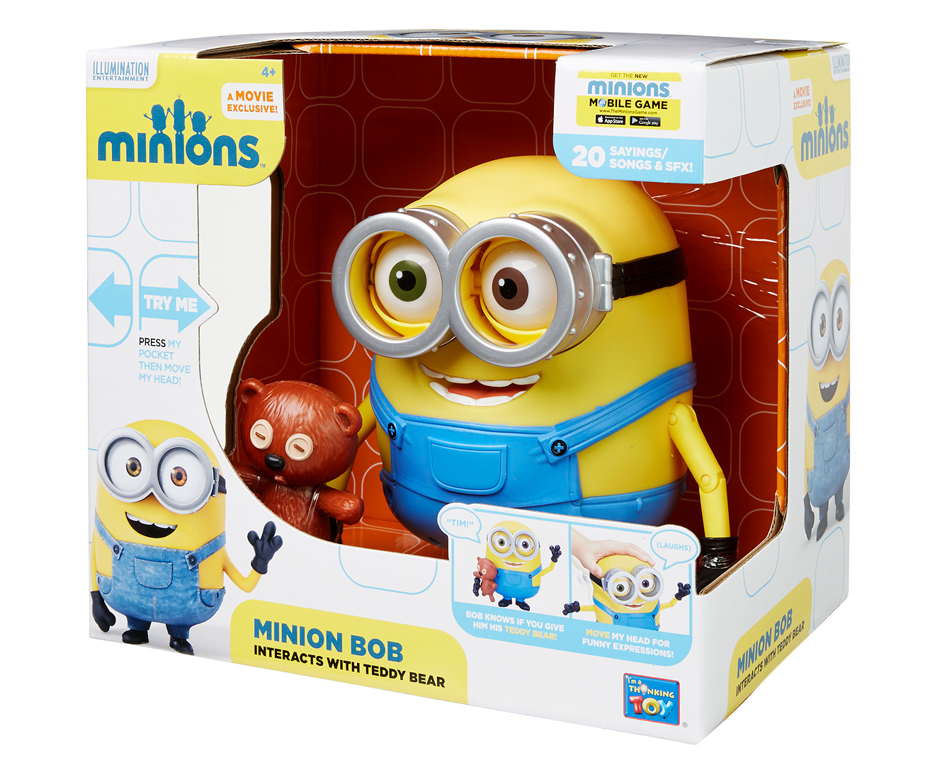 Minions Talking Bob Action Figure - Yellow/Blue | Catch.com.au