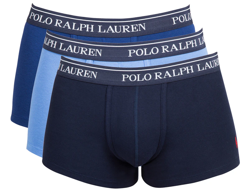 Polo Ralph Lauren Men's Classic Fit Cotton Trunks 3-Pack - Blue