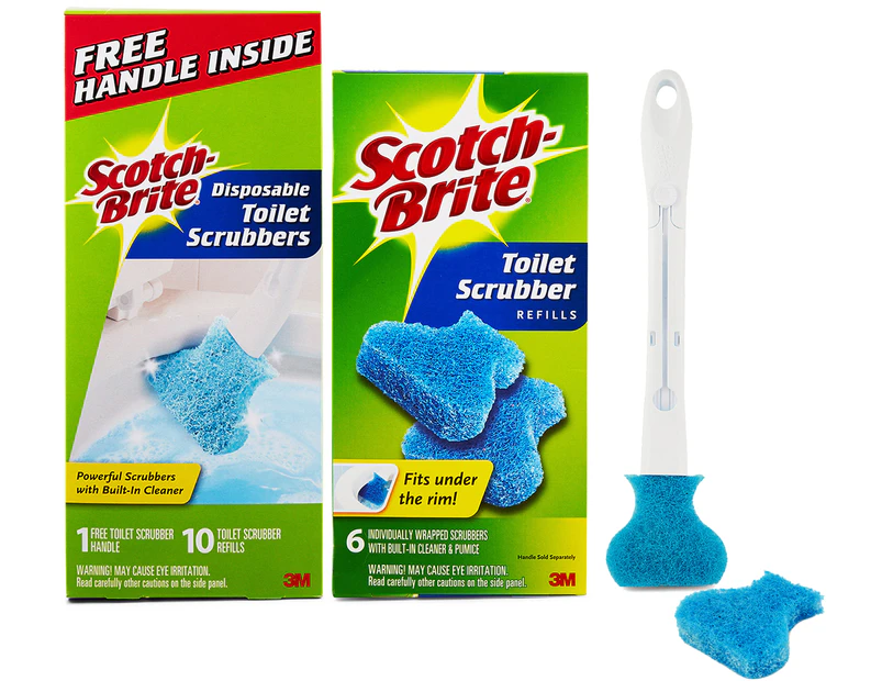 Scotch-Brite Disposable Toilet Scrubber Refills 16pk w/ Handle