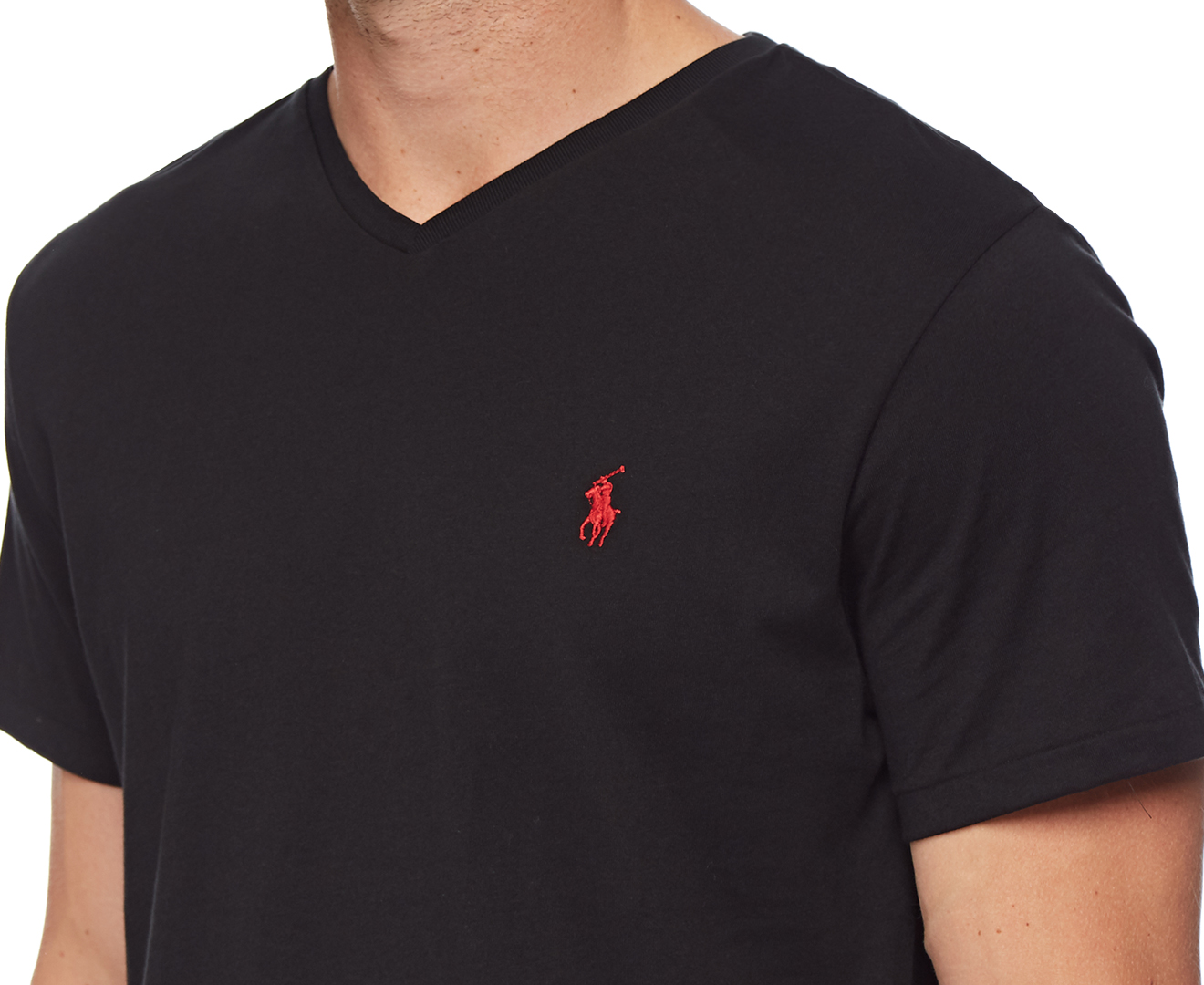 Polo Ralph Lauren Men's V-Neck Tee / T-Shirt / Tshirt - Royal Black ...