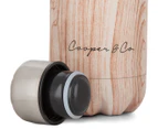 Cooper & Co. Insulated Water Bottle 750mL - Wood/Matte Finish