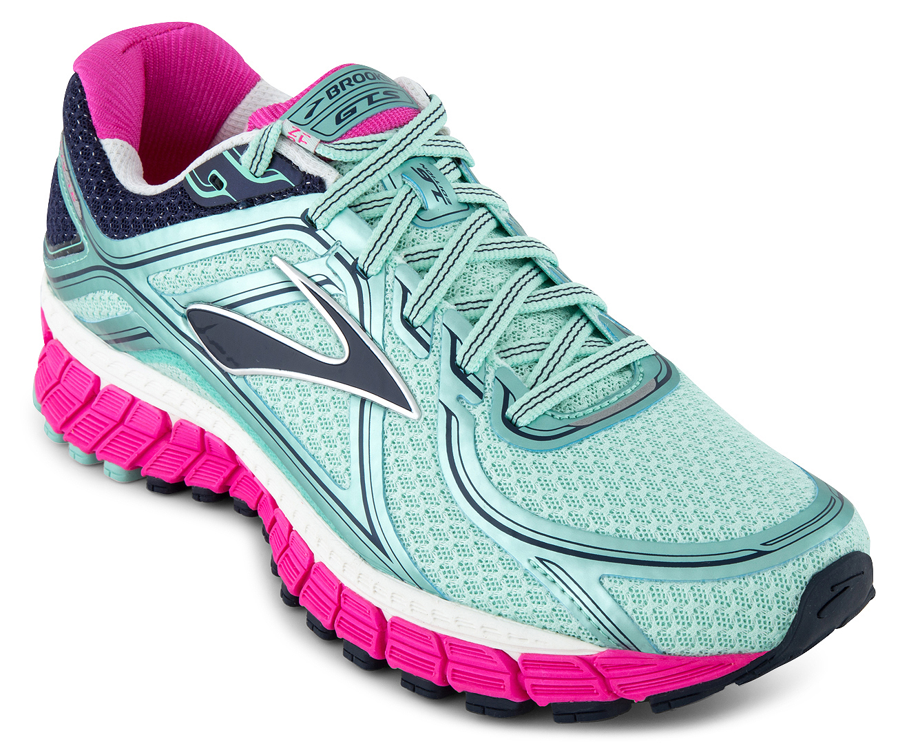 Brooks Women's Adrenaline GTS 16 Shoe - Blue Tint/Pink Glow/Peacoat ...